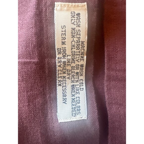 Brooks Brothers Pure Irish Linen Button-Up Shirt M Maroon Long-Sleeve Hong Kong - Picture 2 of 3